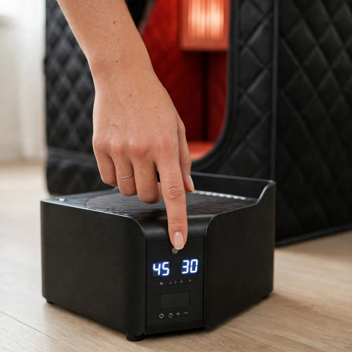 Sauna Infrarouge Portable avec Panneau de Lumière Rouge 660 nm et Chaise