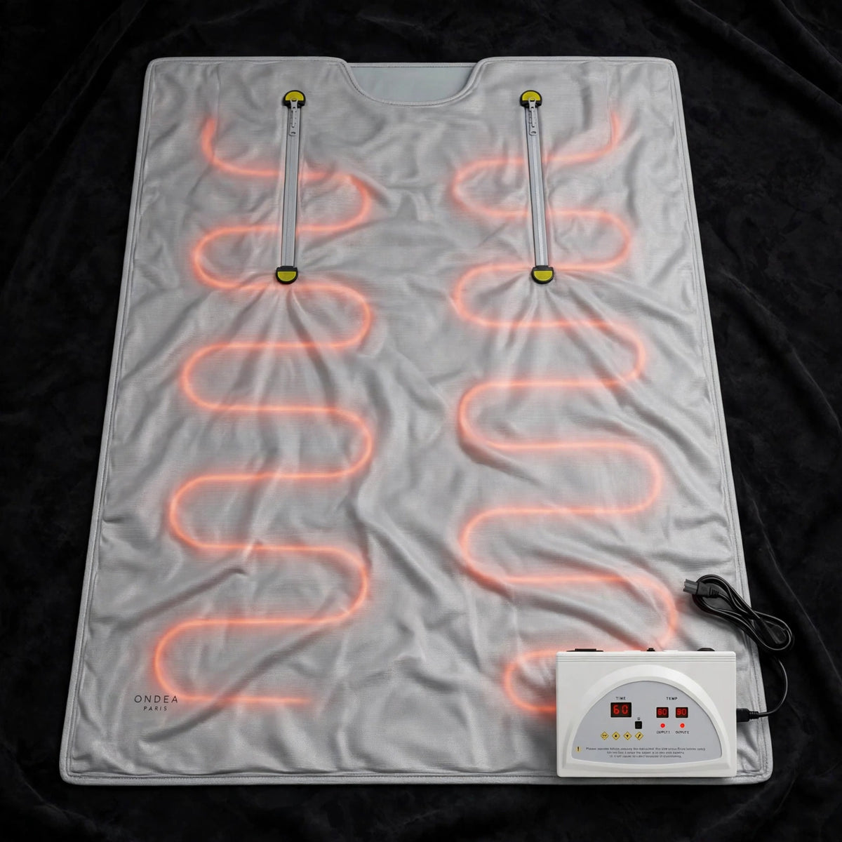 Couverture de Sauna Infrarouge Portable 180 × 80 cm, Deux Zones de Chauffe
