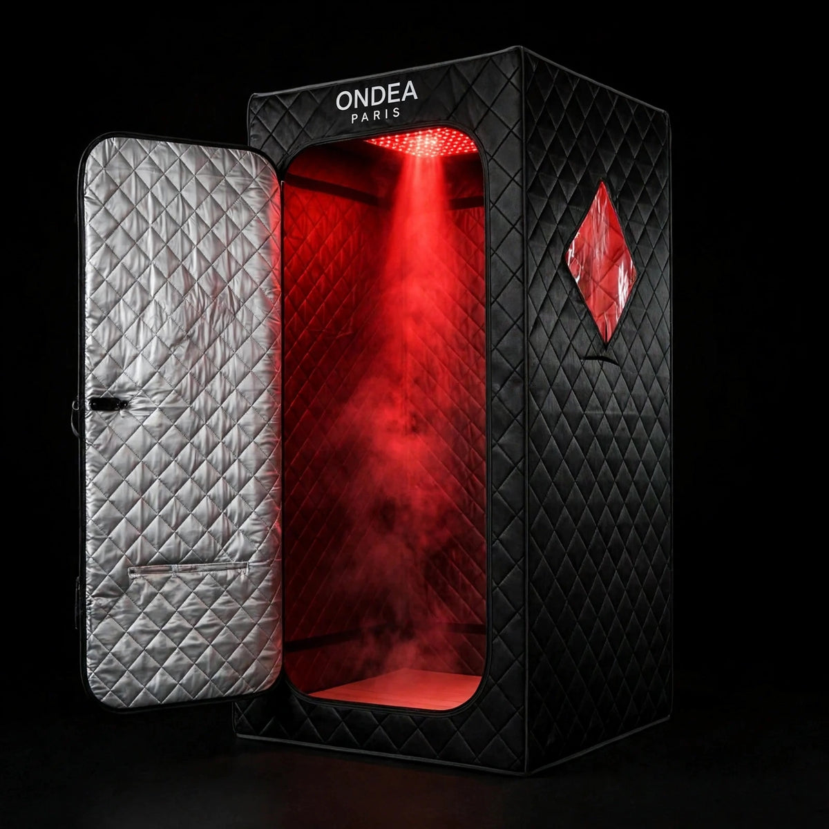 Sauna Infrarouge Portable avec Panneau de Lumière Rouge 660 nm et Chaise