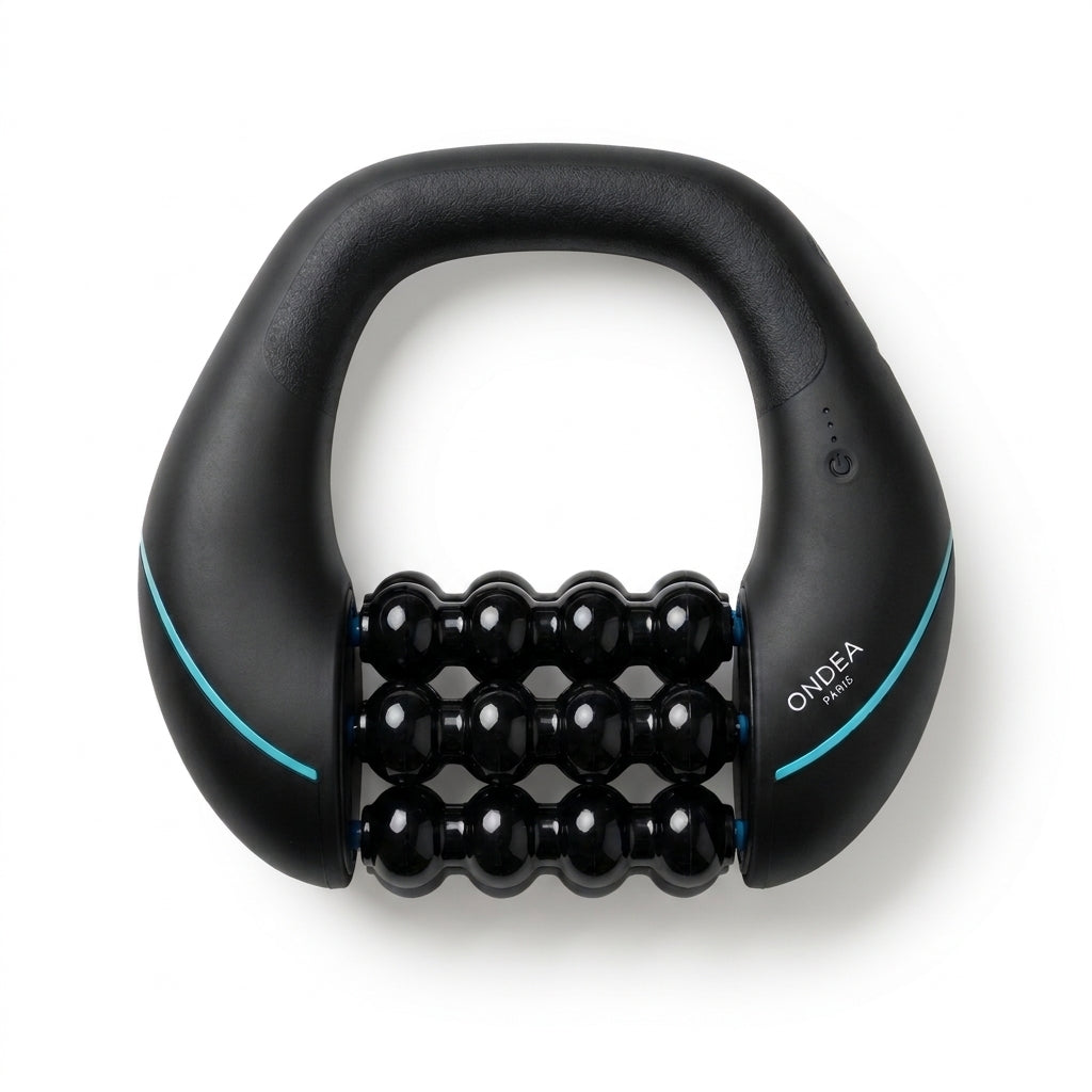 Mini Rouleau de Massage Électrique Sans Fil, 6 Rouleaux et 3 Vitesses