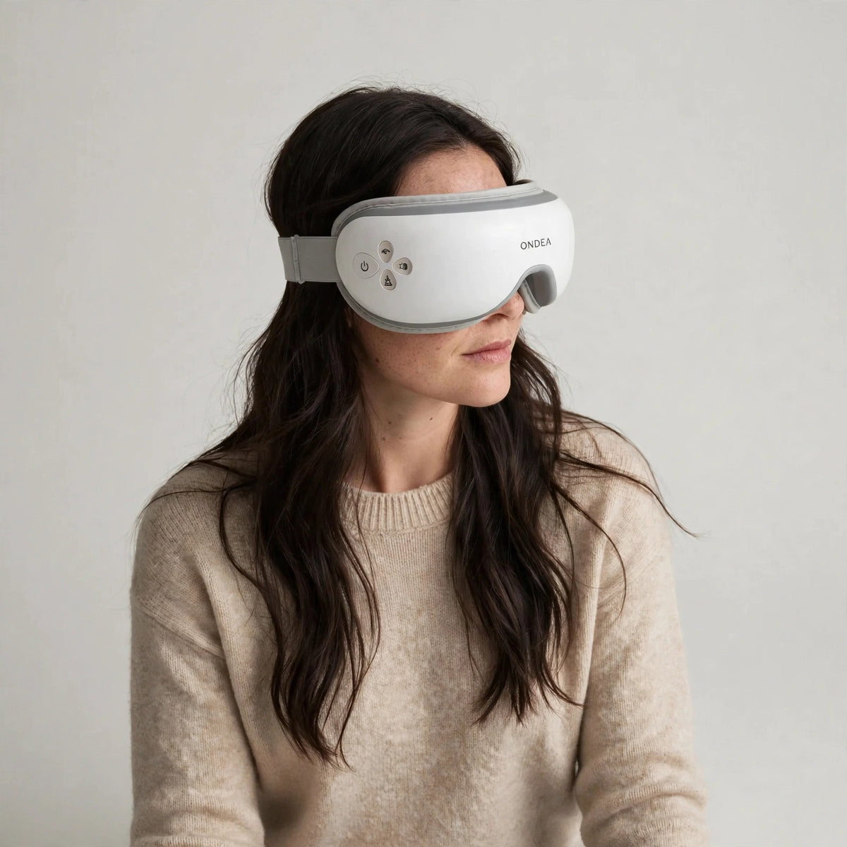 Masseur Oculaire Chauffant à Coussins d'Air et Vibration, Musique Bluetooth