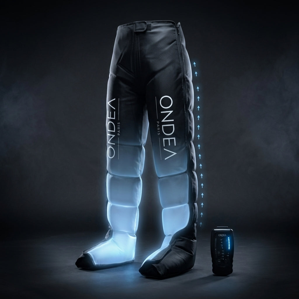 Bottes de Pressothérapie 8 Chambres à Compression d'Air, Batterie Intégrée