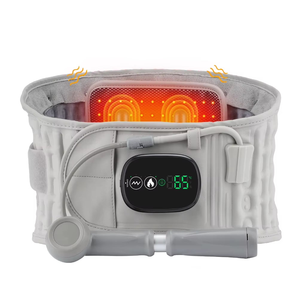 Ceinture Lombaire Chauffante & Massante Vibration, Compression d’Air & Rechargeable