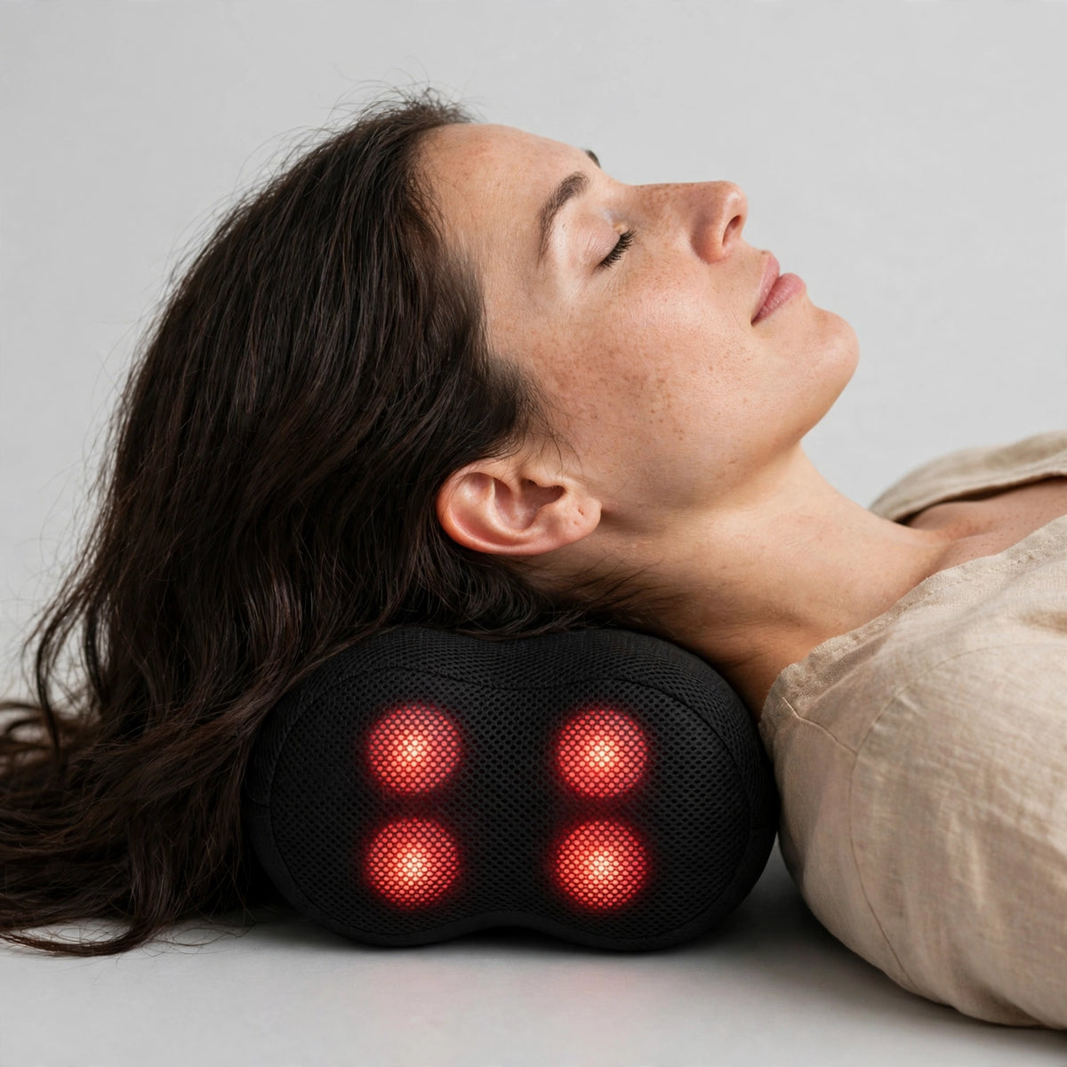 Oreiller de Massage Cervical Chauffant, Pétrissage et Vibration