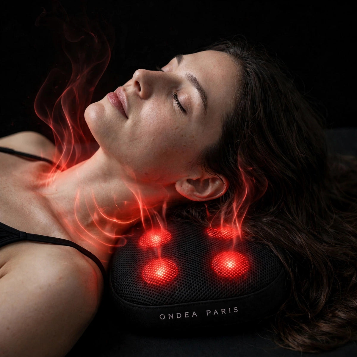Oreiller de Massage Cervical Chauffant, Pétrissage et Vibration