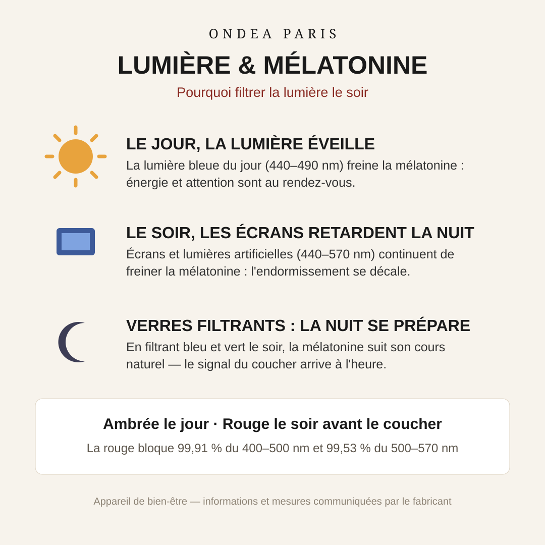 Lunettes Filtrantes Anti-Lumière Bleue et Verte, Verres Rouges pour le Soir