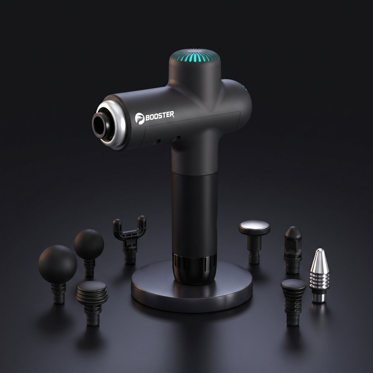 Pistolet de Massage Musculaire Chauffant 8 Têtes, 3300 Coups/Min