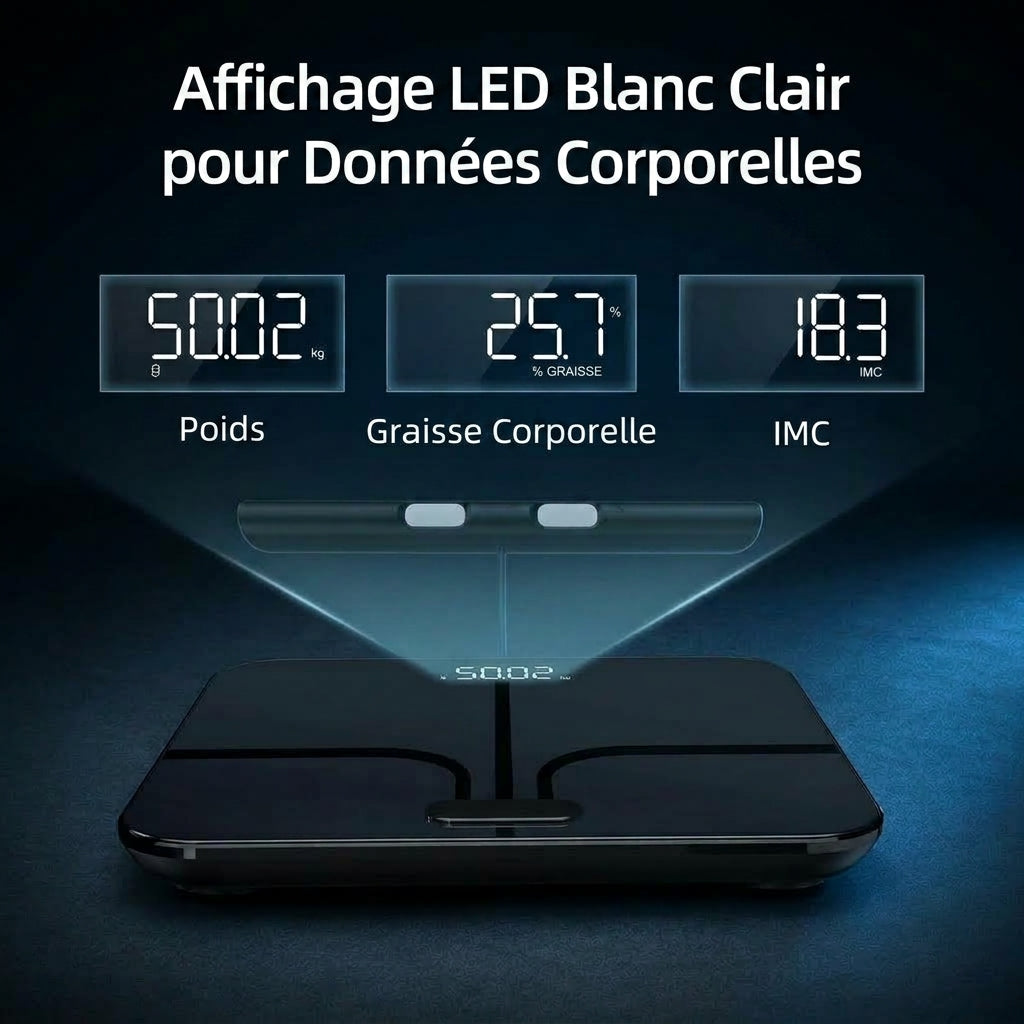 Balance Impédancemètre Connectée Analyse Corporelle avec Fonction Vocale