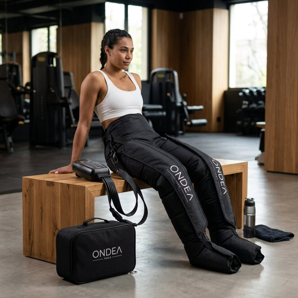 Bottes de Pressothérapie 8 Chambres à Compression d'Air, Batterie Intégrée