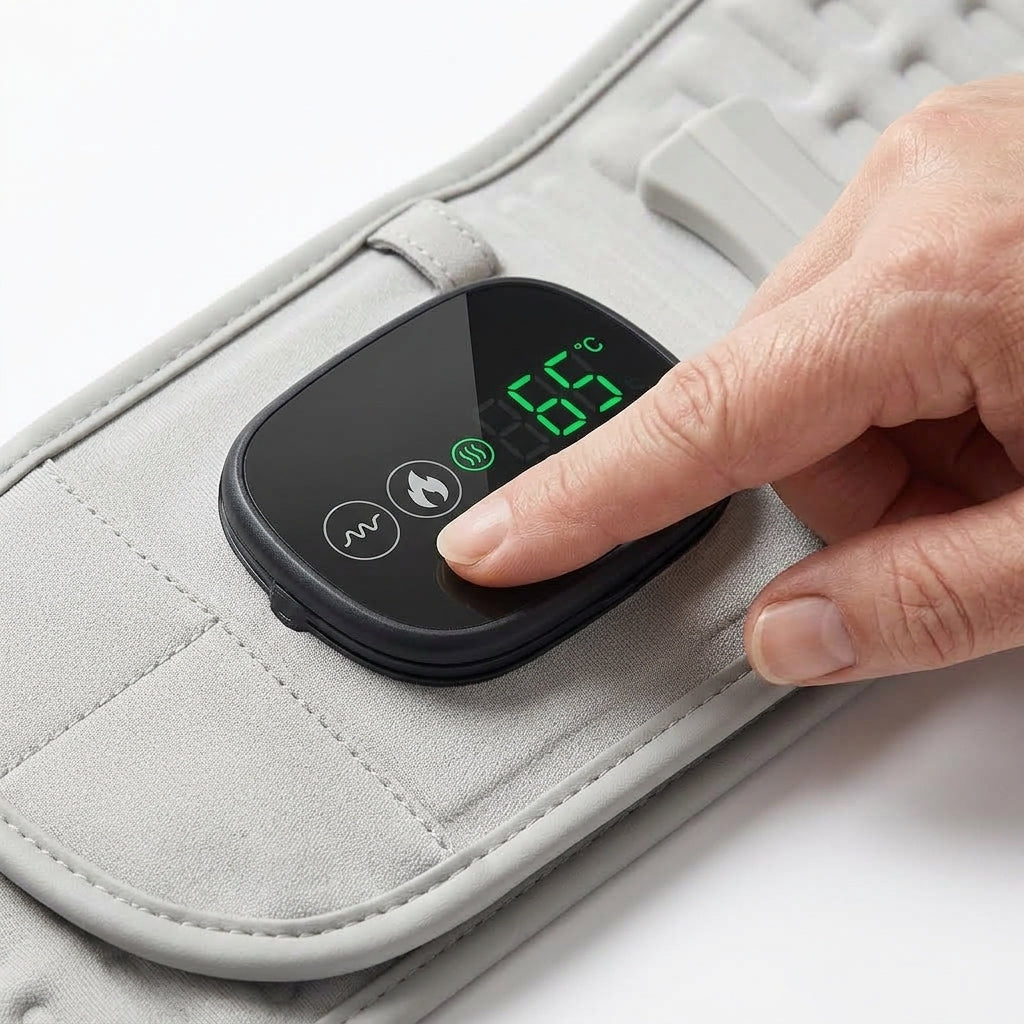 Ceinture Lombaire Chauffante & Massante Vibration, Compression d’Air & Rechargeable