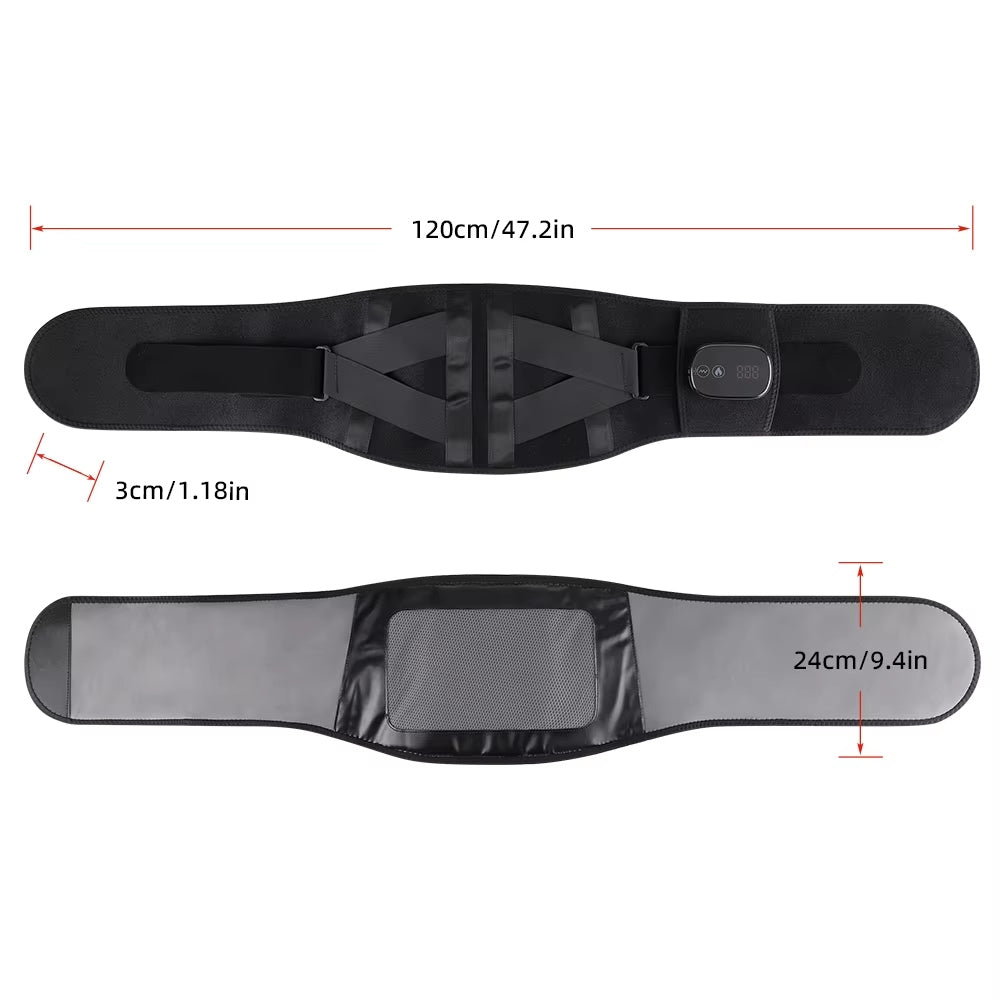 Ceinture Lombaire Chauffante et Vibrante Massage, Lumière Rouge & Chaleur