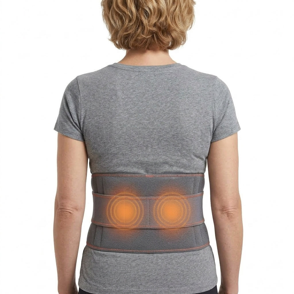 Ceinture Lombaire Électrique Chauffante Massage Vibrant & Lumière Rouge
