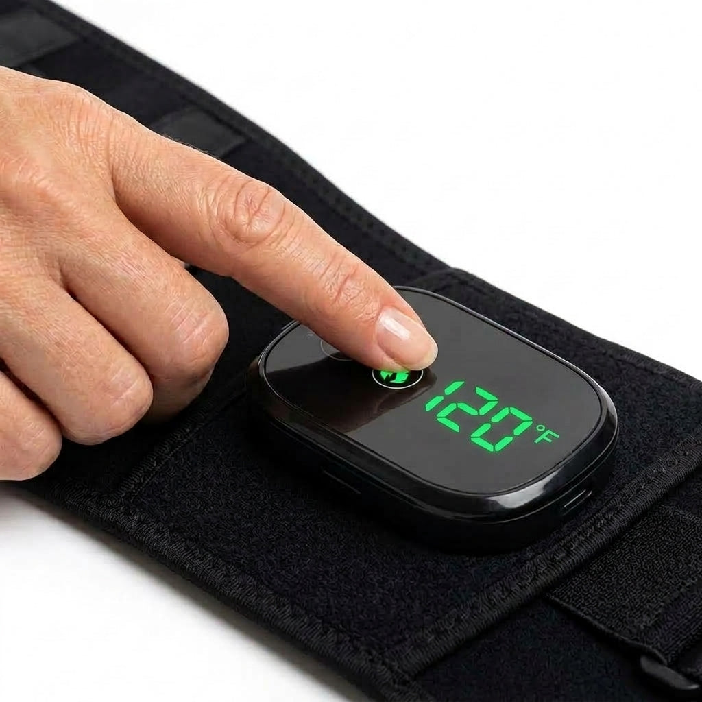 Ceinture Lombaire Chauffante et Vibrante Massage, Lumière Rouge & Chaleur