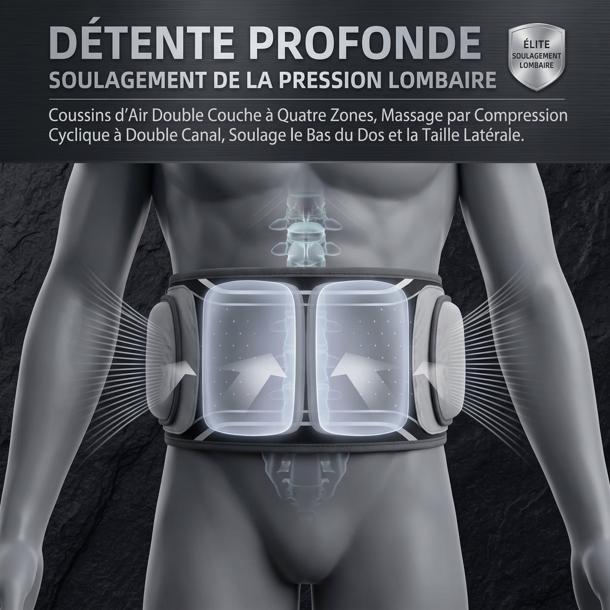 Ceinture Lombaire Chauffante, Massante & à Lumière Rouge Pro