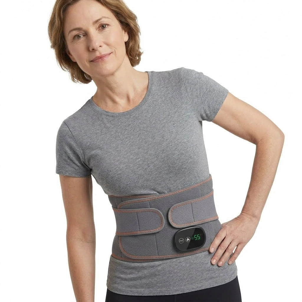 Ceinture Lombaire Électrique Chauffante Massage Vibrant & Lumière Rouge