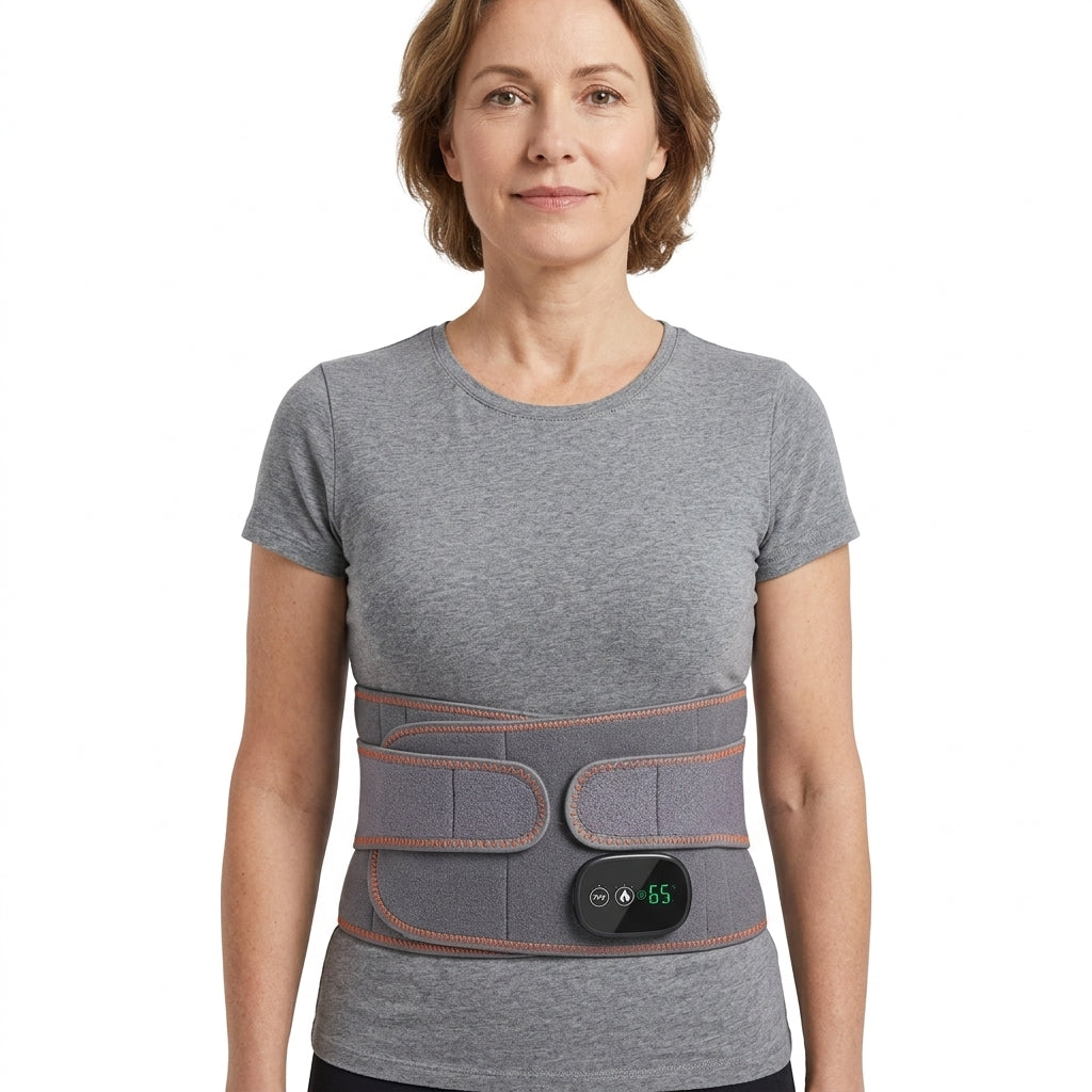 Ceinture Lombaire Électrique Chauffante Massage Vibrant & Lumière Rouge