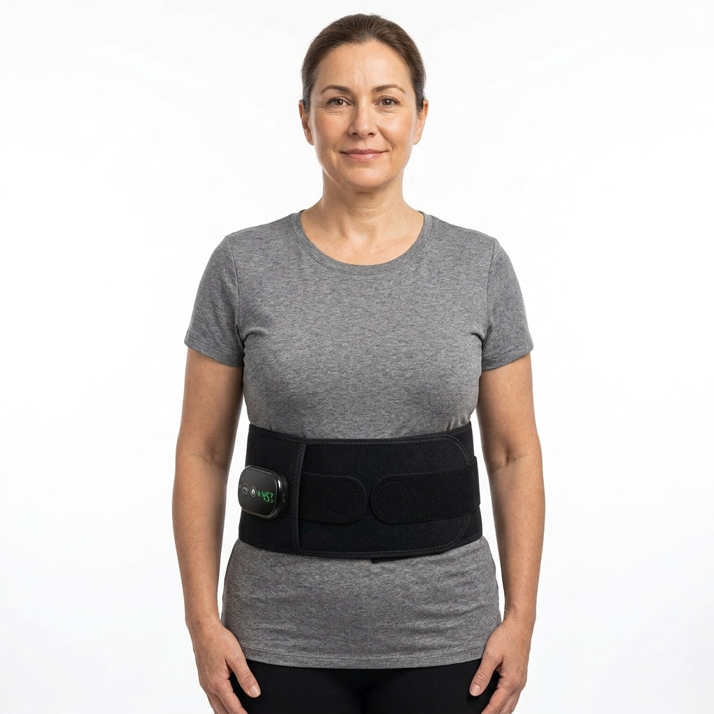 Ceinture Lombaire Chauffante et Vibrante Massage, Lumière Rouge & Chaleur