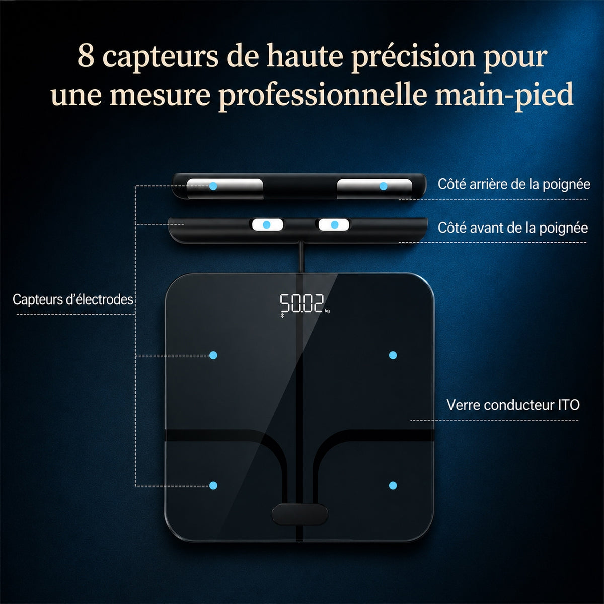 Balance Impédancemètre Connectée Analyse Corporelle avec Fonction Vocale
