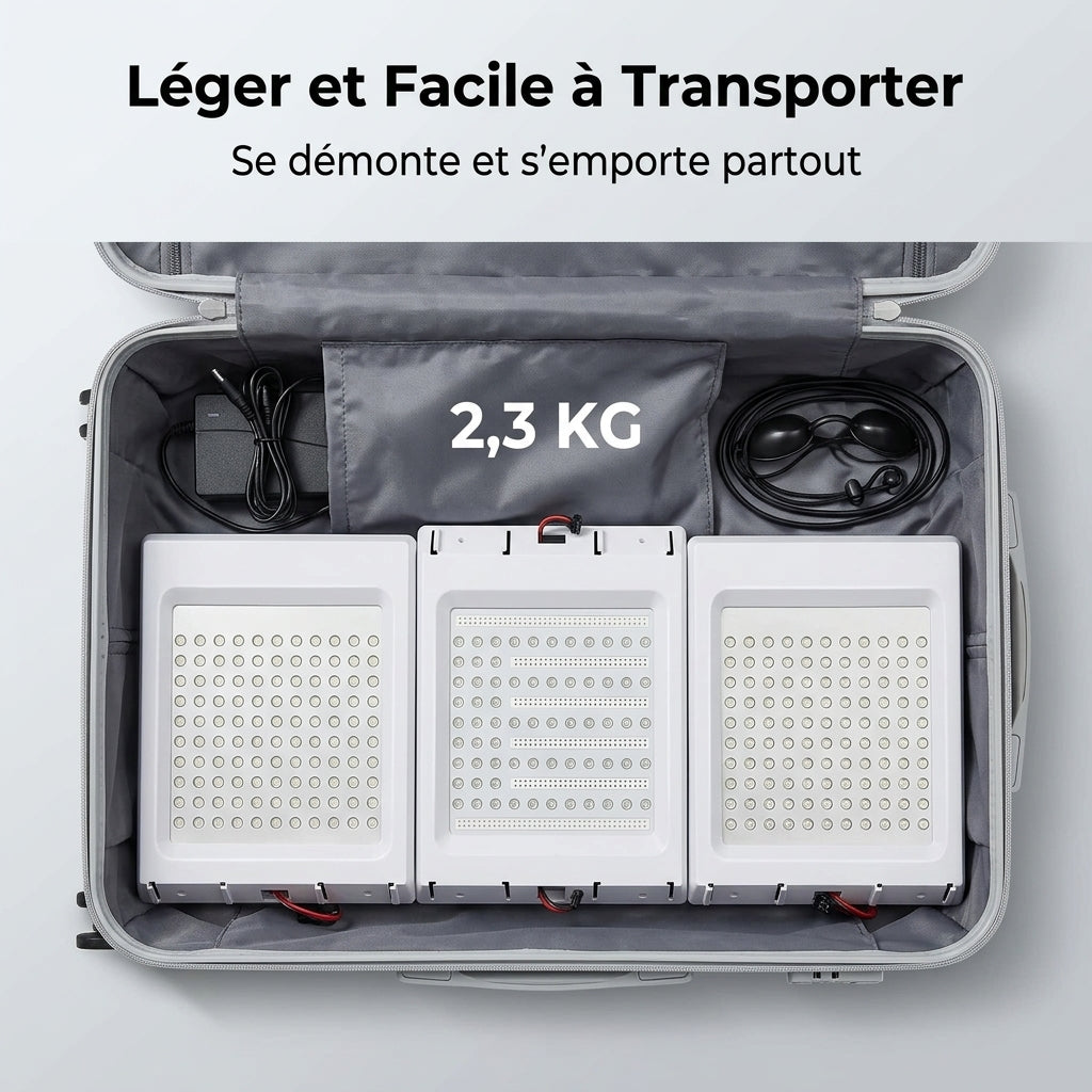 Masque LED Visage Professionnel 7 Couleurs, 287 LED