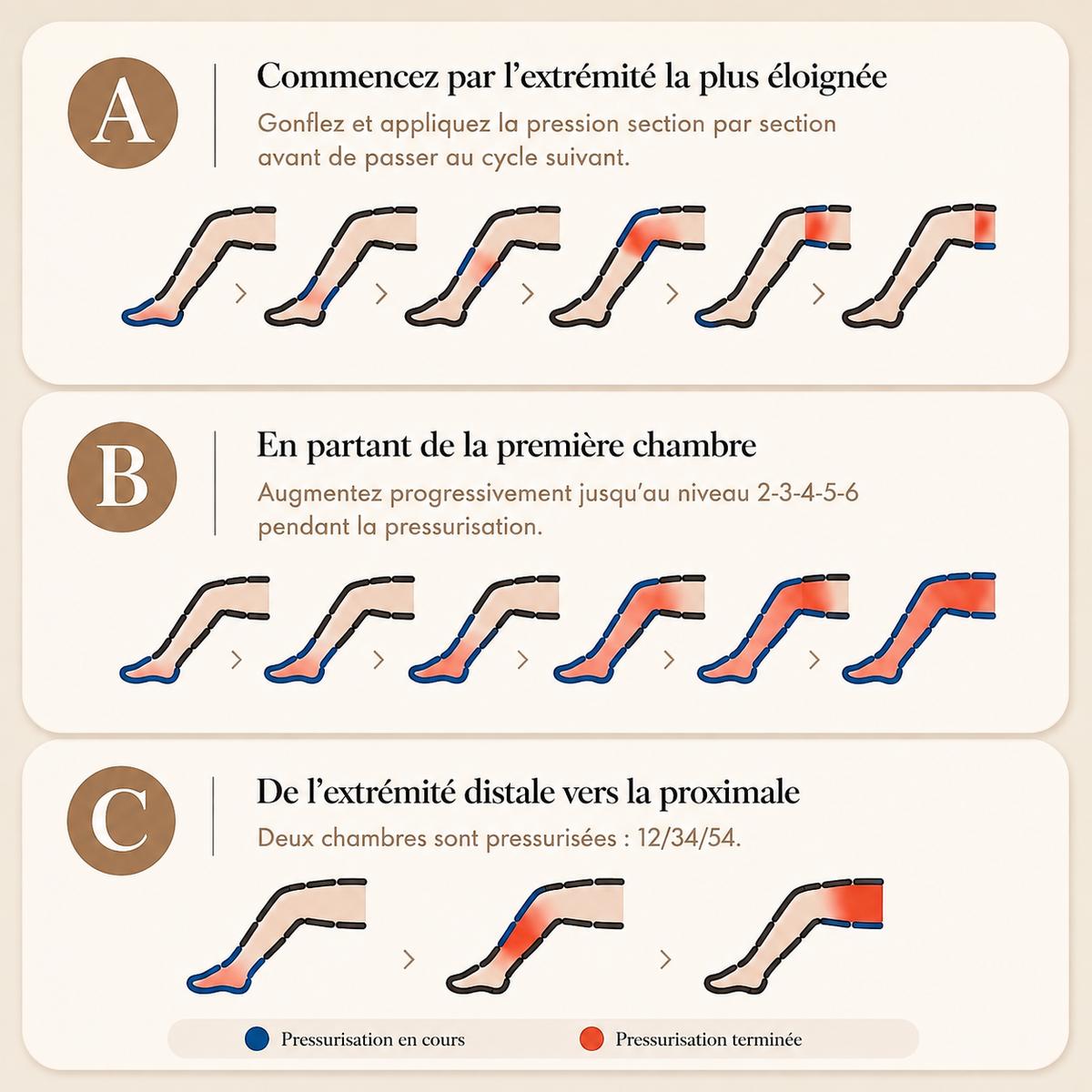 Pack complet pressothérapie et Compression Pro : jambes, ventre, bras